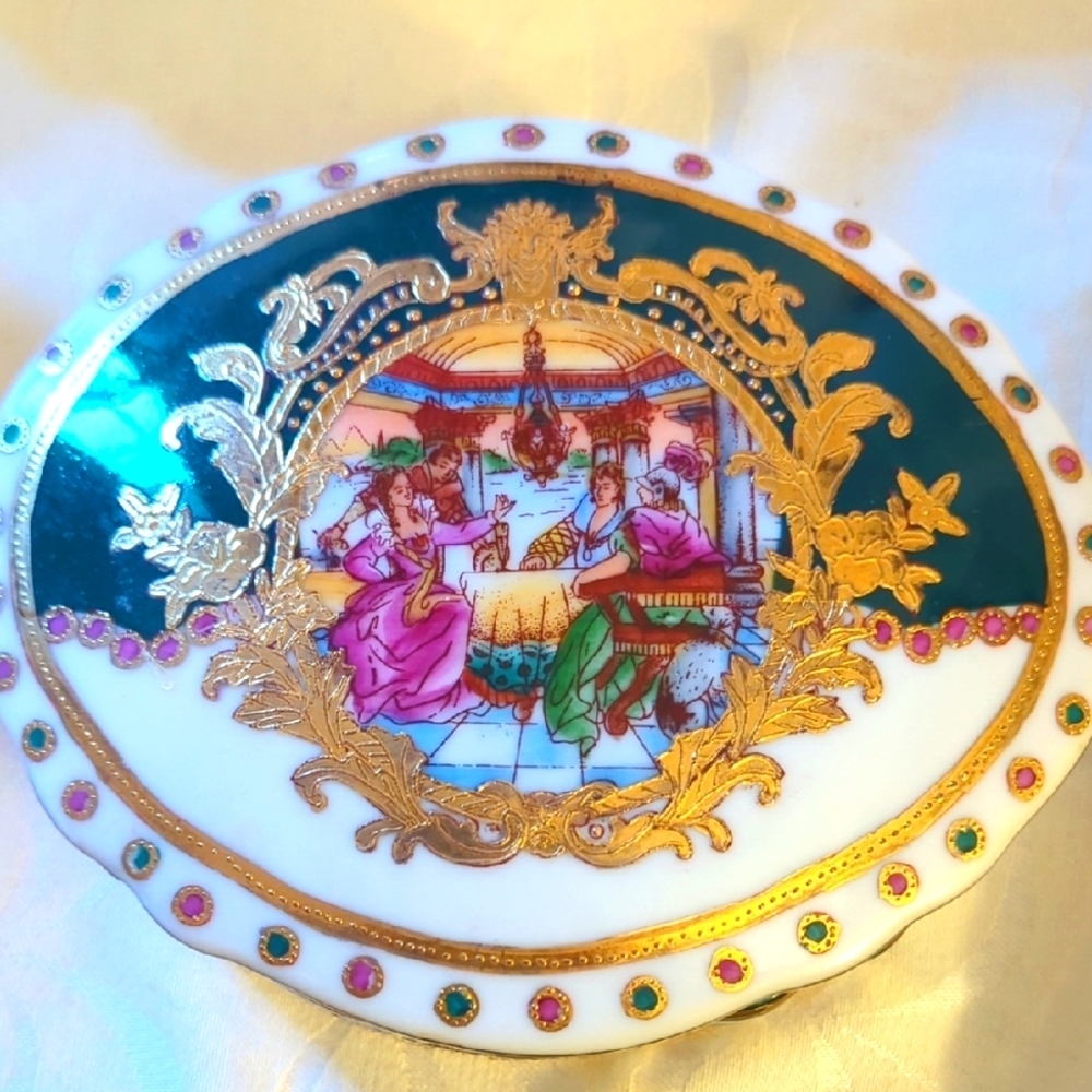 Vintage Victorian Porcelain Trinket Dish